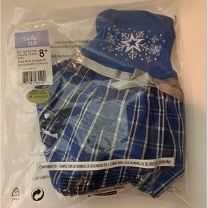 AMERICAN GIRL AG Star And Snow Blue Silver Plaid Holiday Dress Outfit Shoes